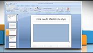 How to add a placeholder to a layout in PowerPoint 2007