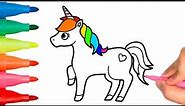 🦄✨ How to DRAW a Rainbow UNICORN| Magical Art Tutorial for Kids! 🌈🎨