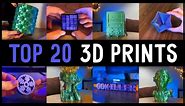 Top 20 BEST THINGS to 3D Print in 2024 with Satisfying Timelapse
