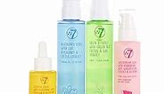 W7 Skin Refresh Essential Full Size Skin Care Set - 4 Step Daily Routine - Moisturizer, Cleansing Gel, Toner and Serum for Natural Beautiful Skin
