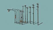Light poles - Low poly prop set - Download Free 3D model by Daniel Zhabotinsky (@DanielZhabotinsky)