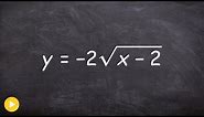 How to graph the equation of a square root