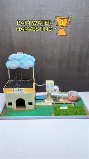 Award Winning Rain Water Harvesting 100% Working Model 🏆 #schoolproject #scienceproject #science