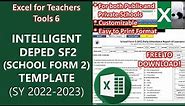 INTELLIGENT DEPED SCHOOL FORM 2 (SF2) TEMPLATE SY 2022-2023 | Excel for Teachers | Carlo Excels