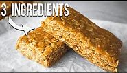 ONLY 3 Ingredients | NO BAKE Oatmeal Bars