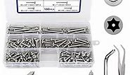 Akivome 180 Pcs #8 Button Head Torx Security Screws 304 Stainless Steel Anti-Theft Tamper Proof Screws Assortment Kit with T20 Bit (#8 x 1/2'', 5/8'', 3/4'', 1'', 1-1/4'', 1-1/2'')