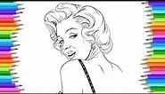 How to Draw Marilyn Monroe Step by Step | Drawing Marilyn Monroe Easy | Tutorial | Marilyn Monroe
