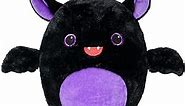 14" Bat Stuffed Animals, Cute Black Purple Bat Plush Toys with Wings, Huggable Black Bat Pillow Cushion Halloween Decorations, 14 inches, Black and Purple