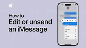 How to edit or unsend an iMessage | Apple Support
