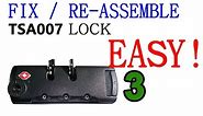 How to fix / reassemble TSA 007 luggage lock, TSA lock SUBSCRIBE please