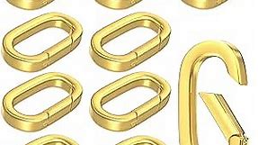 10 Pack Spring Oval Rings Connector Carabiner Snap Clip,Trigger Spring for Keyrings Buckle Bags Purses (8MM*14MM)