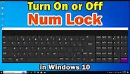 How to Turn On or Off Num Lock in Windows 10 PC or Laptop