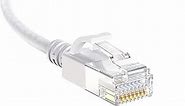 InstallerParts Ethernet Cable CAT6A Slim Cable UTP Booted 0.5 FT (5 Pack) - White - Professional Series - 10Gigabit/Sec Network/High Speed Internet Cable, 550MHZ, 28AWG