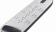 Belkin Power Strip Surge Protector - 12 AC Multiple Outlets, Ethernet & Cable Protection - 8 ft Long Extension Cord for Home, Office, Travel, Computer Desktop & Phone Charger - 3996 Joules, White