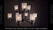 Designers Fountain Cedar Lane 3-Light Modern Brushed Nickel Chandelier with Clear Etched Glass Shades For Dining Rooms D236M-3CH-BN