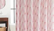 WestWeir Geometric Fabric Shower Curtain - Blush Pink Waterproof for Bathroom Size 72 inches x 72 inches