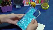 MEIKONST Redmi 12C Case Bling Quicksand Clear Soft TPU Silicon Shockproof Bumper Cover with Glitter Shiny Flowing Liquid Case Cover for Redmi 12C Silver Blue YBW