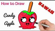 How to Draw Candy Apple Cute Kawaii Drawing for Halloween