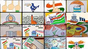 National voters day drawing ideas, National voters day poster making ideas, Ashwin's World