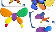 Rainbow Pebbles - Set of 36 Sorting and Stacking Stones with 20 Activity Cards - In Home Learning Toy for Early Math