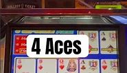 Drawing the 4th ACE 200 Coins Jackpot - 3 Way Action Old School Video Poker