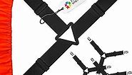 5 Stars United Bed Sheet Straps Set, Elastic Fasteners with Metal Clips, Sheet Holders for Corners, Fitted Sheet Clips to Hold Sheets in Place, Bed Sheet Clips with Adjustable Bed Bands (4 Pcs Black)