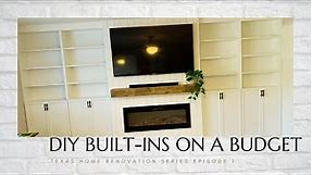 DIY BUILT-INS ON A BUDGET (IKEA HACK- BILLY BOOKSHELVES) | Home Reno Ep. 1