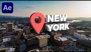 Create 3D Map Location Pop Up Animation - After Effects | NO PLUGINS REQUIRED