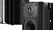 Herdio 4 Inch Outdoor Bluetooth Speakers Waterproof Wired 200 Watt,Indoor, Patio,Deck Wall Mount Speakers (Black)