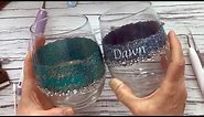 How to DIY Personalized Glitter Wine Glasses