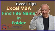 Excel Macro and VBA Extract the filename of a file in a Folder