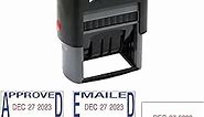 Trodat Printy 4750 Self Inking Date Stamp with Approved, Copy, EMAILED, Scanned – Blue and Red Ink, 1" x 1-5/8"