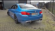 Modified BMW M5 F10 with Akrapovic exhaust! COLD Engine Start, LOUD Revs, Accelerations!