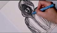 Line Art Drawing Process - Dark Figure that scares me in my sleep