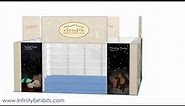 20ft x 20ft Fusion Trade Show Display Booth with Shelving and Large Graphics