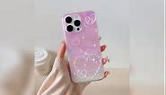 YeLoveHaw for iPhone 15 Pro Phone Case for Women Girls, Glitter Pink Purple Colorful Shell Slices, Cute Heart-Shaped Pattern, Slim Hard Protective Case Cover for iPhone 15Pro 6.1'' (White Heart)