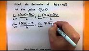 Calculus - Find the derivative of a function at a point