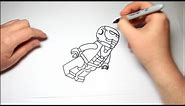 Easy How To Draw Lego Marvel Iron Man For Kids