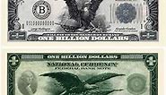 Billion Dollar Bill - Pack of 50 Bills - Patterned After The Black Eagle Silver Certificate Banknote
