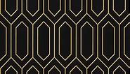 Safiyya 196"x17.3" Geometric Wallpaper Gold and Black Contact Paper Modern Gold Pattern Peel and Stick Wallpaper Gold and Black Removable Wallpaper for Wall Furniture Vinyl Roll