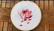 Hand Embroidery 🌸 Chinese Silk Embroidery Lotus— Long & Short Stitches Needle Painting