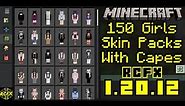 150 Girls Skin Packs With Capes For Minecraft 1.20.12 (Mobile and PC)