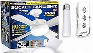 Socket Fan Light Original - Cool Light LED – Ceiling Fans with Lights and Remote Control, Replacement for Lightbulb - Bedroom, Kitchen, Living Room,1000 Lumens / 5000 Kelvins As Seen On TV