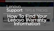How To Find Your Lenovo Warranty Information