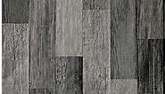 RoomMates RMK11210WP Black Weathered Wood Plank Peel and Stick Wallpaper, Black