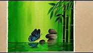 Step by Step Acrylic Painting on Canvas for Beginners/ Nature Scenery Painting/ Go Green Painting