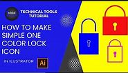 How to make lock icon in Illustrator | Icon design | Iconography | Illustrator tutorials