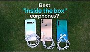 Which flagship smartphone has the best earphones in the box?