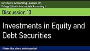 [Intermediate Accounting] Discussion 13 - Investments in Equity and Debt Securities