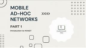 Mobile Ad-hoc Networks || Introduction to MANET
